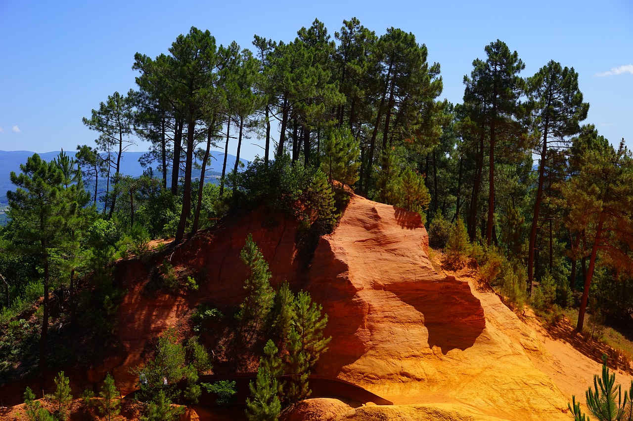 roche ocre et pins en provence